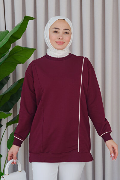 LOCCO Plum Women's Tunic - Piping Design