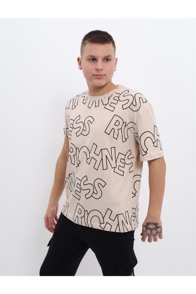 Junior Момчешка памучна тениска с букви и удобна кройка