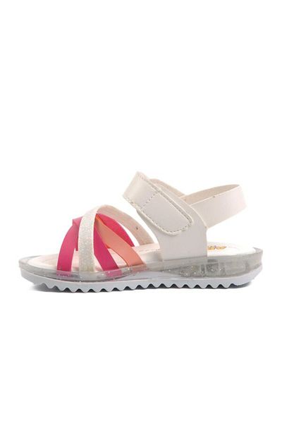 Aspor B White Fuchsia Pink Baby Sandals
