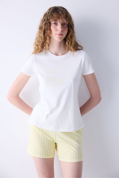 Penti Light Yellow Lemon Pajama Set with Shorts