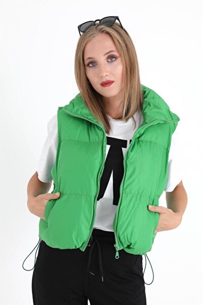 VAPUR TEKSTİL Inflatable Vest with Front Zipper Parachute Fabric - Green