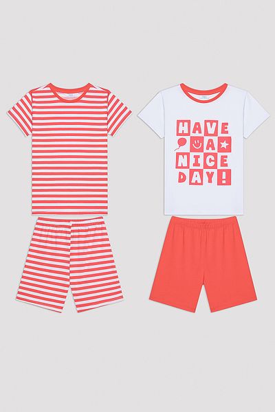 Penti Unisex Kids Nice Day Multicolored 2-Piece Pajama Set