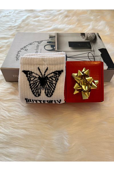 fethi mekik Colorful Patterned Sweetheart Gift Socks - Socks with Gift Box