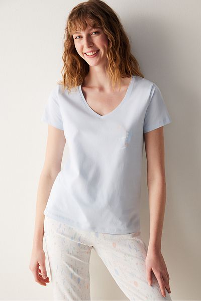 Penti Spring Light Blue Capri Pajama Set
