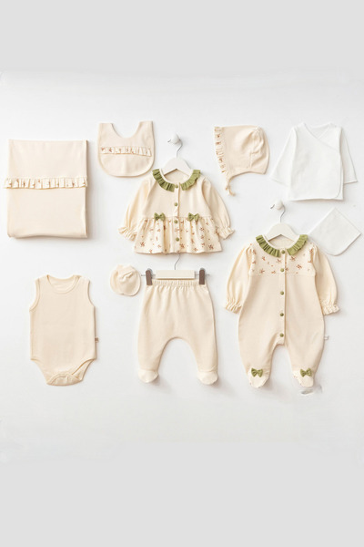 Cherub Baby Çıtır Çiçekli Fırfırlı Yenidoğan Kız Bebek 10 Parça Hastane Çıkış...