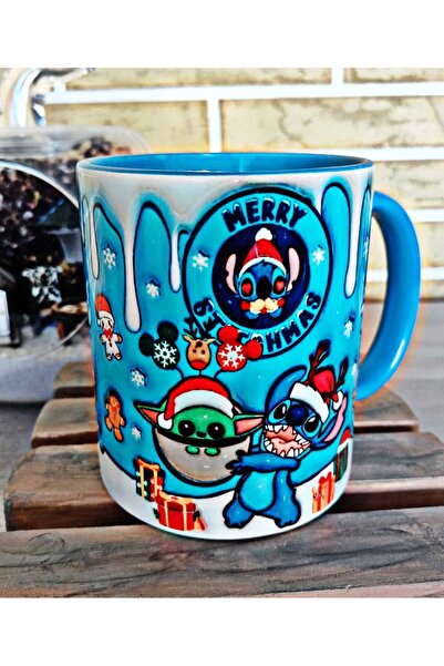 Mugs and love Stitch Yılbaşı Partisi Porselen Kupa
