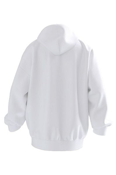 NMG TEKSTİL Φούτερ με κουκούλα Unisex Premium Βαμβακερό Λευκό Slow Ninja Turtle με στάμπα με 3 νήματα