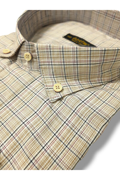 Kef Men's Large Size Shirt Single Pocket Classic Fit Collar Button