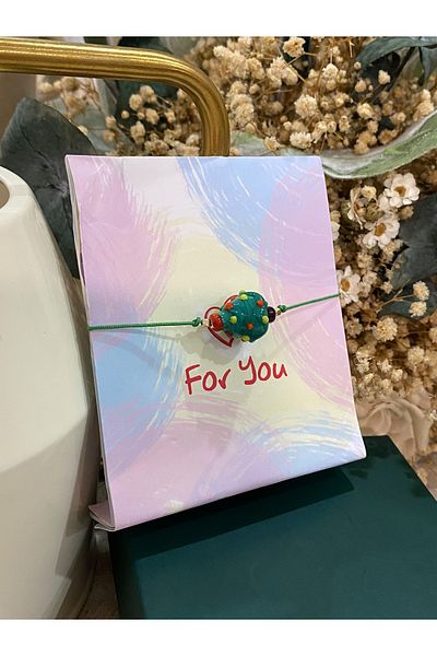FAYRA ACCESSORIES Christmas Pine Tree Glass Murano Bracelet New Year Themed Christmas Bracelet