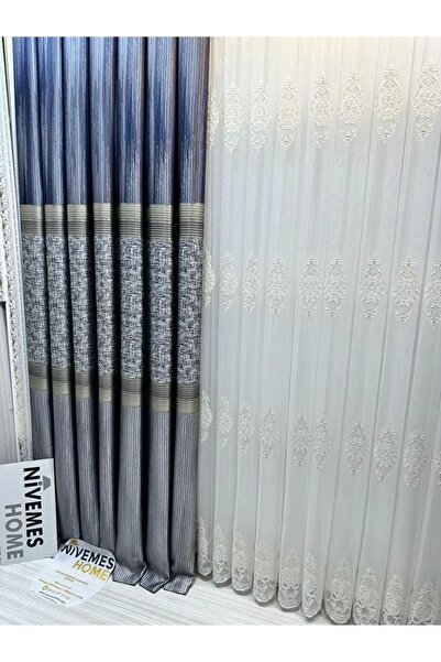 NİVEMESHOME Nivemeshome Amber Ft 614162   Ασημί 1/3 Κοντή πλισέ κουρτίνα φόντου Apm