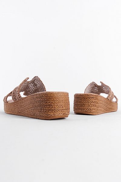 Capone Outfitters Γυναικείες πλεκτές παντόφλες με σφήνα τακούνια