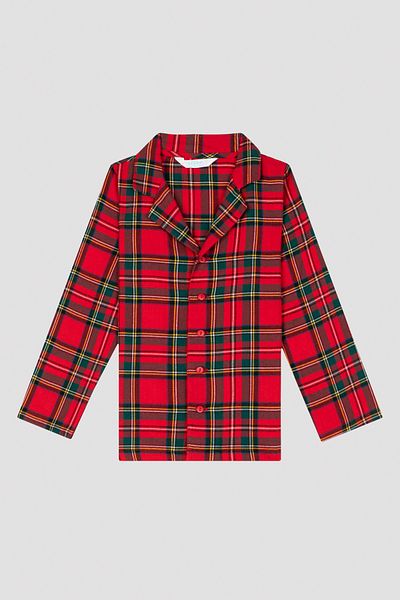 Penti Set cămașă și pijama pentru copii roșii unisex - Design în carouri