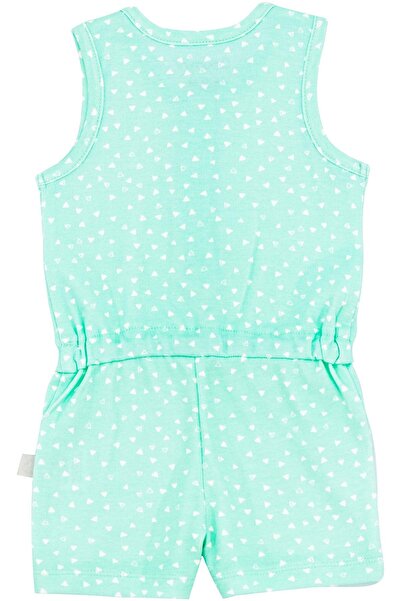 Boumini Mint Colored Sleeveless Shorts Jumpsuit Salopet - Triangles with Elastic Waist