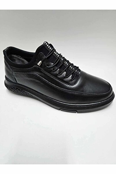 Ocasso HAKİKİ DERİ SİYAH BAĞCIKSIZ RAHAT KAUÇUK TABANLI ERKEK AYAKKABI