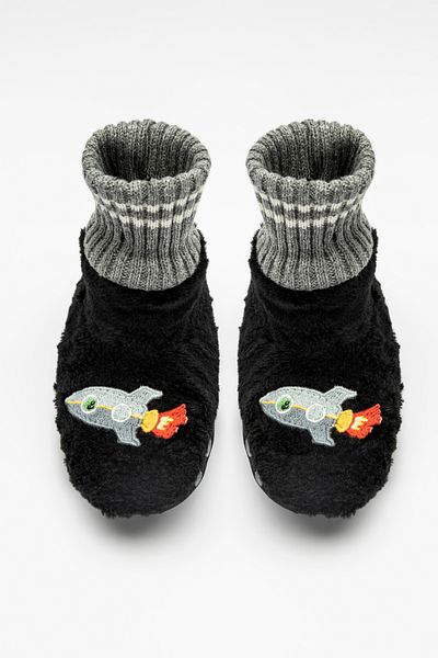Penti Black Boy's Space Pattern Booties Κάλτσες