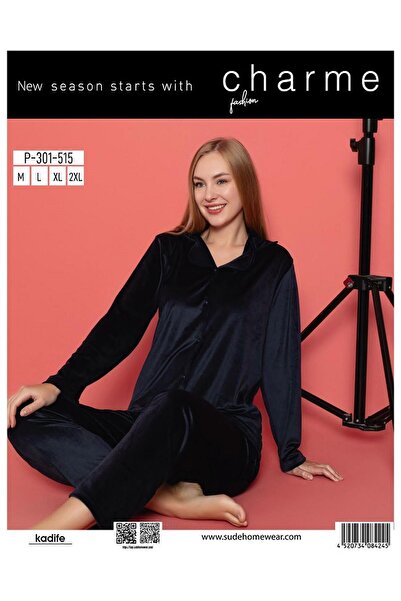 Sude Charme Жіночий зимовий сорочковий комплект з кашеміровим коміром P301/515 - 1 шт.