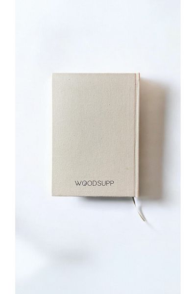 Woodsuppco Notebook & Planner - Unlined - Canvas Cover - 80 Sheets