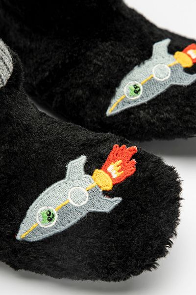 Penti Black Boy's Space Pattern Booties Κάλτσες