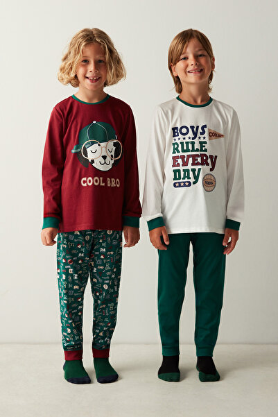 Penti Boy's Cool Dog Long Sleeve 2-Piece Pajama Set