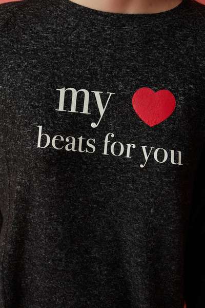 Penti Siyah Heartbeat Pijama Takımı