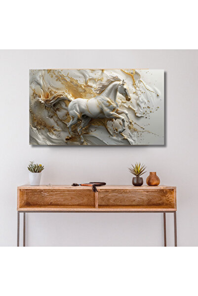 TRADE AYS Kabartma Görünümlü At Kanvas Tablo