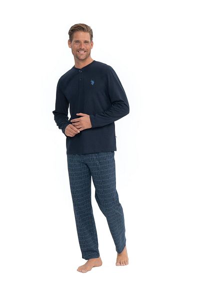 U.S. Polo Assn. Η.Π.Α. Polo Assn. Ανδρικό Σετ Πυτζάμες Navy Blue - Πατιλέτα
