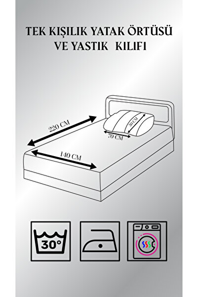 A2ZTR elle çizilmiş genç kadın Desenli Tek Kişilik Yatak Örtüsü ve Yastık kılıfı