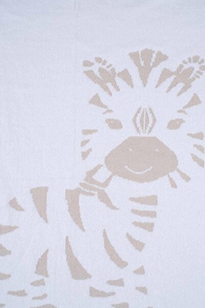 Boumini Baby Knitwear Blanket Double Sided Cream Zebra 80X80 cm
