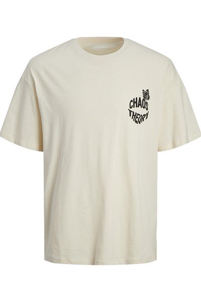 Jack & Jones Μπλουζάκι JACK&JONES JORFRUTTI SS Crew Neck - Κρέμα 12256926