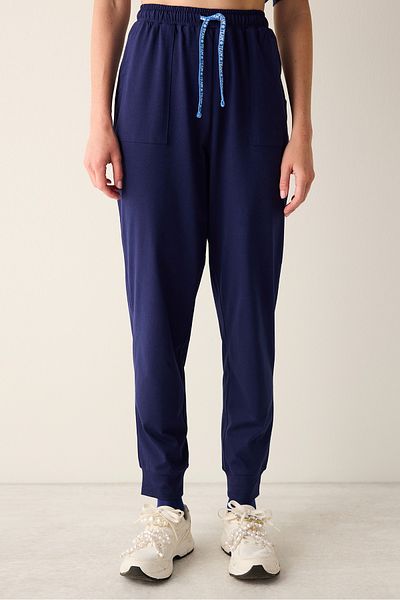 Penti Solide marineblaue Pyjama-Hose aus Baumwolle