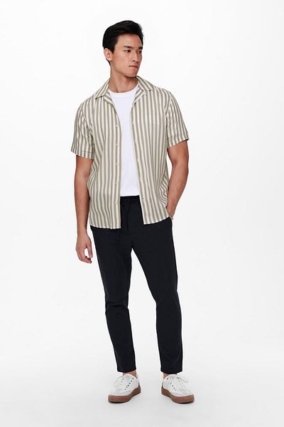 Only & Sons Μπεζ μπλουζάκι Onswayne Life SS - Noos 22013267