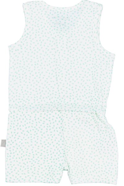 Boumini Mint Colored Sleeveless Elastic Waist Shorts Jumpsuit Salopet