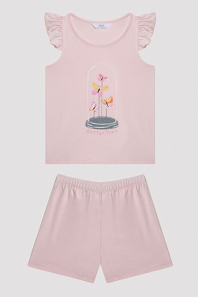 Penti Girl's Butterfly Multicolored 2-Piece Pajama Set