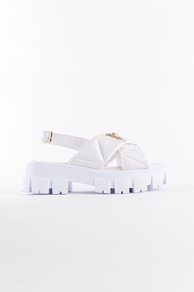 Capone Outfitters Chiquita Damen-Sandalen mit dickem Sohlen-Knöchelriemen und bequemer Sohle