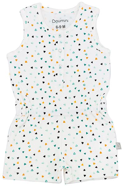 Boumini Colorful Triangles - Sleeveless Elastic Waist Shorts Jumpsuit Salopet