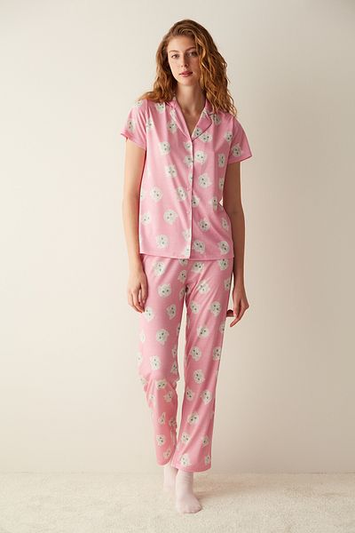 Penti Cute Cats Pink Shirt Pants Pajama Set