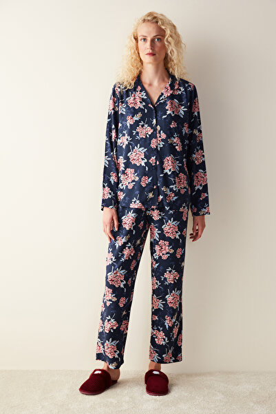 Penti Set cămașă și pantaloni Concept cu modele florale, bleumarin