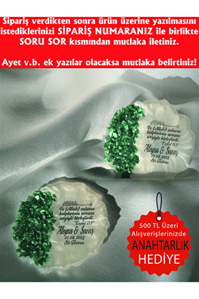 ErenAksesuar Epoksi Magnet 20 Adet Taşlı Söz Nişan Nikah Kına Düğün Hediyeliğ...