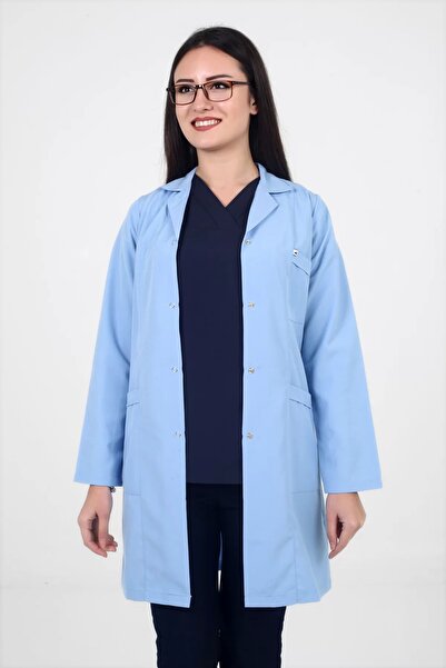 DENİZ İŞ ملابس العمل البحرية للنساء من نسيج الألبكة باللون الأزرق الفاتح