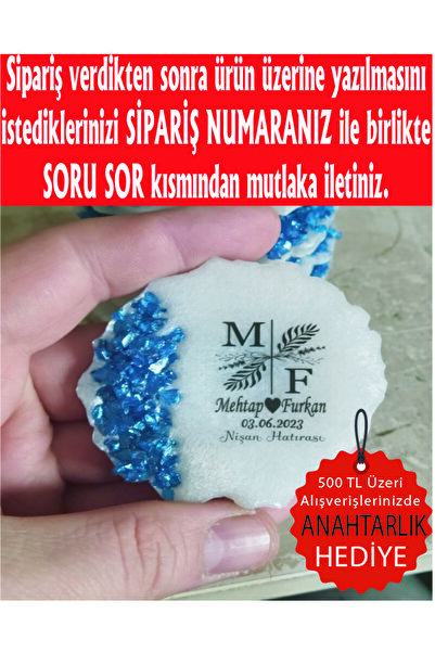 ErenAksesuar Epoksi Magnet 20 Adet Gömme Taşlı Etiketli Mıknatıslı