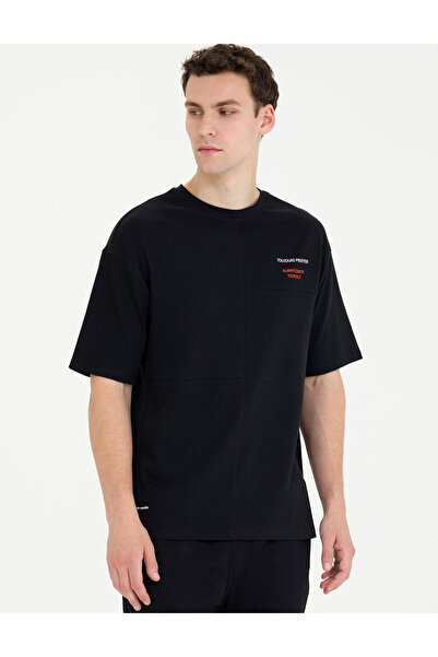 Pierre Cardin Siyah Regular Fit Bisiklet Yaka Tişört 50264572-VR046