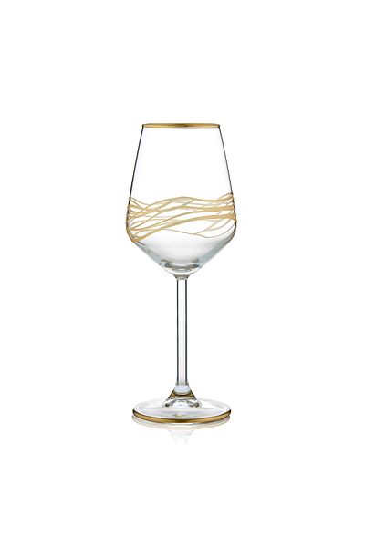Anadolia Wavy Motif Glass Wine Glass Set of 6