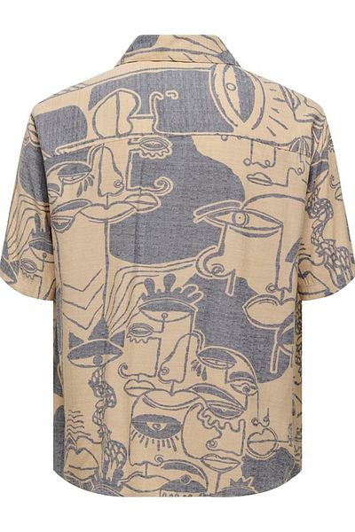 Only & Sons Μπεζ Onsden LifeRLX Wash Doodle SS πουκάμισο 22026111