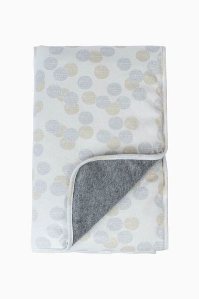 Boumini 100X150 cm Cotton Baby Blanket Double Sided Fiber Filled Polka Dots Coffee