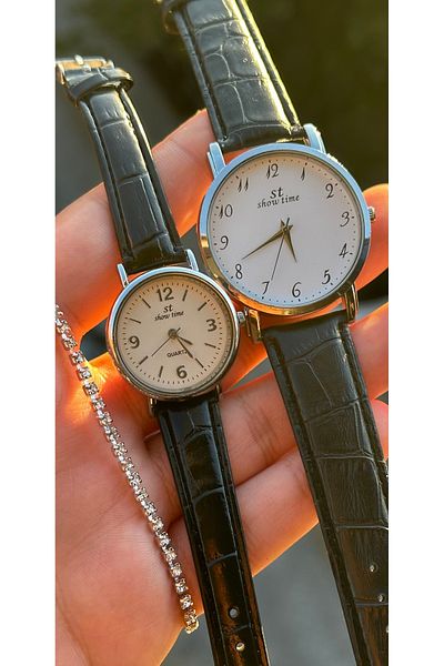 Show Time Dear Leather Cord Couple Clock