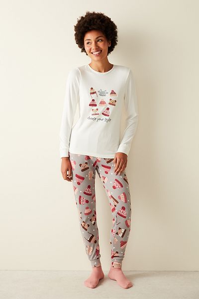 Penti Beret Patterned Thermal Pajama Set