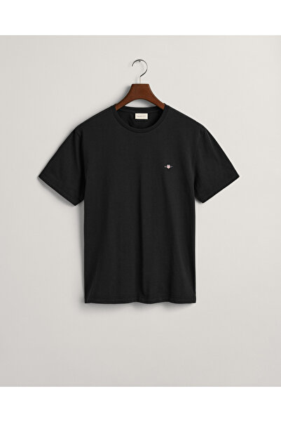 Gant Erkek Siyah Regular Fit Bisiklet Yaka T-Shirt