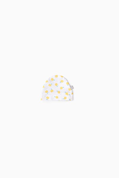 Boumini Yellow Lemon Patterned Baby Romper and Hat Set