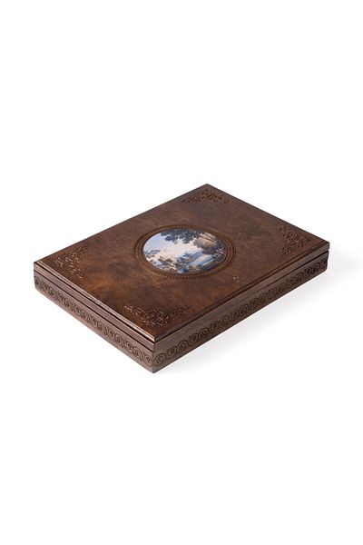 Anadolia Large Size Vintage Solid Box for Travel in the Palace Garden