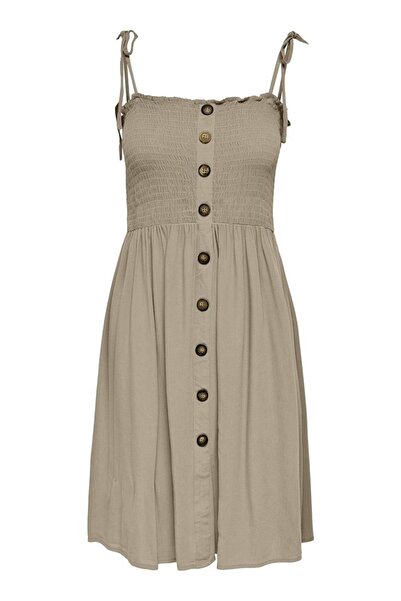 ONLY ONLANNIKA S/L SMOCK DRESS WVN NOOS STONE